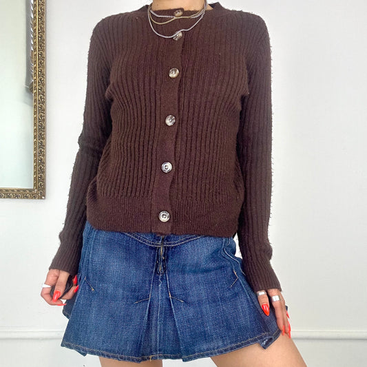 vintage brown knitted cardigan