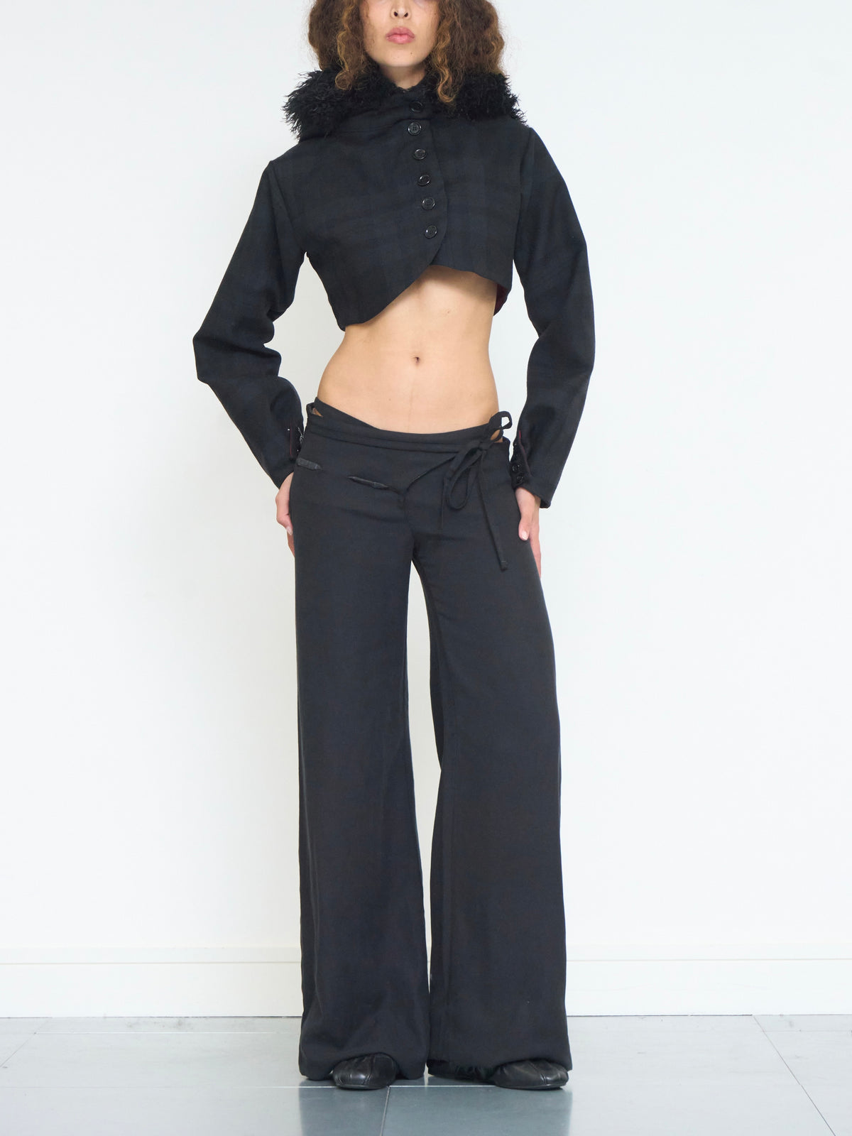 billie tie trouser - black