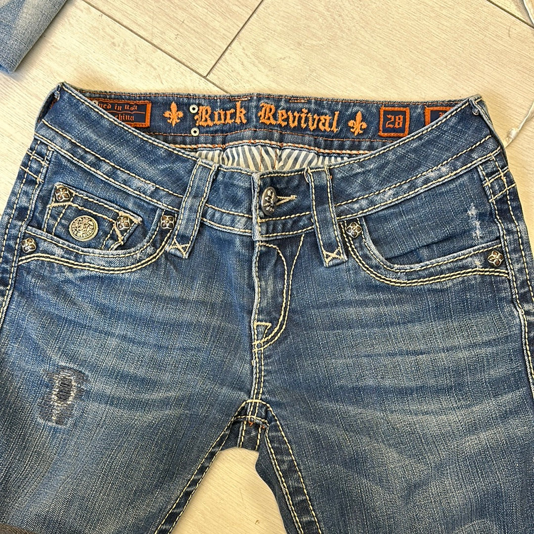 rock revival y2k flared jeans