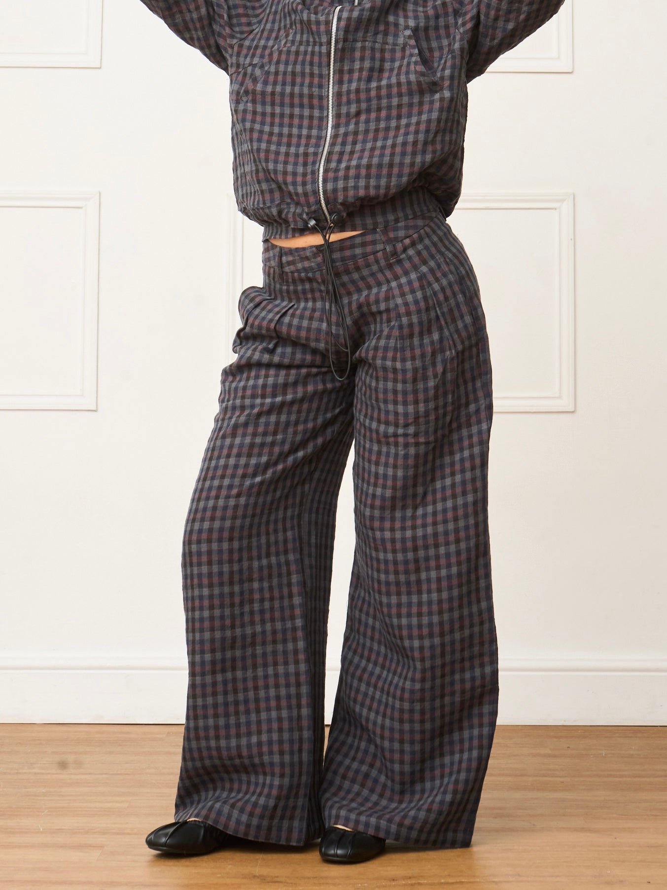 parker trouser - gingham linen
