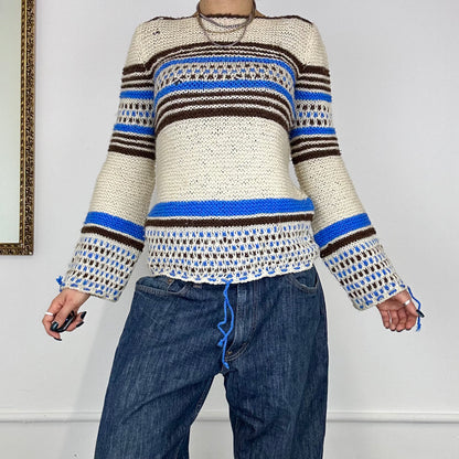 2000's crochet striped jumper