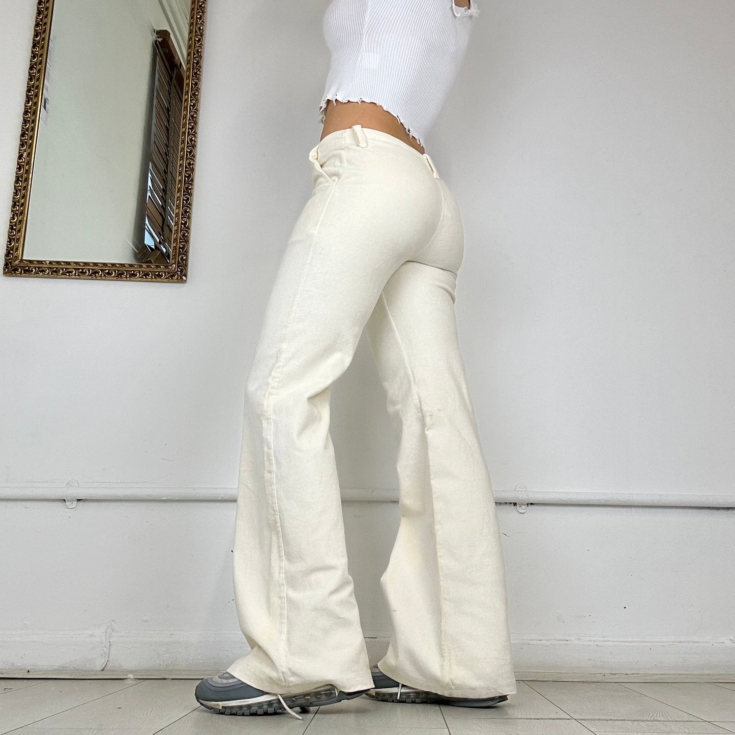 flared leg corduroy trousers