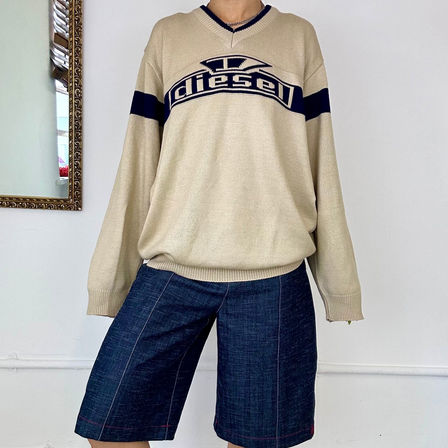 vintage cream diesel knit jumper