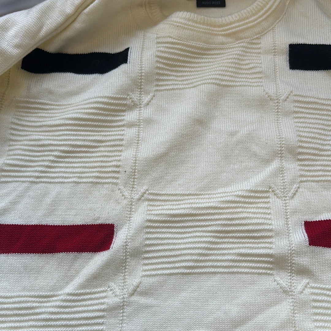 vintage white hugo boss knitted jumper