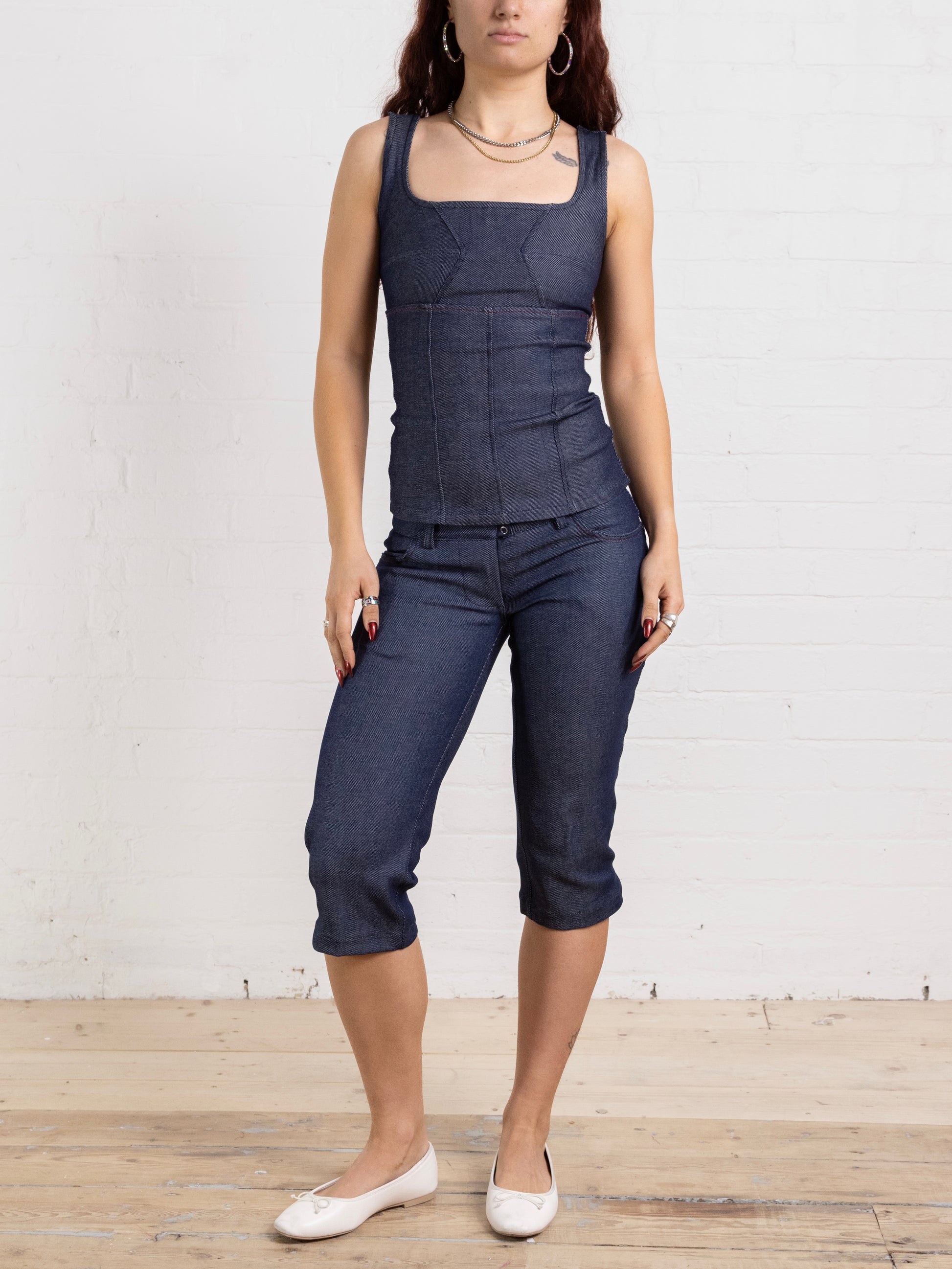 morgan capri - navy denim