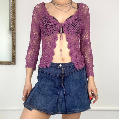 00's tie crochet top