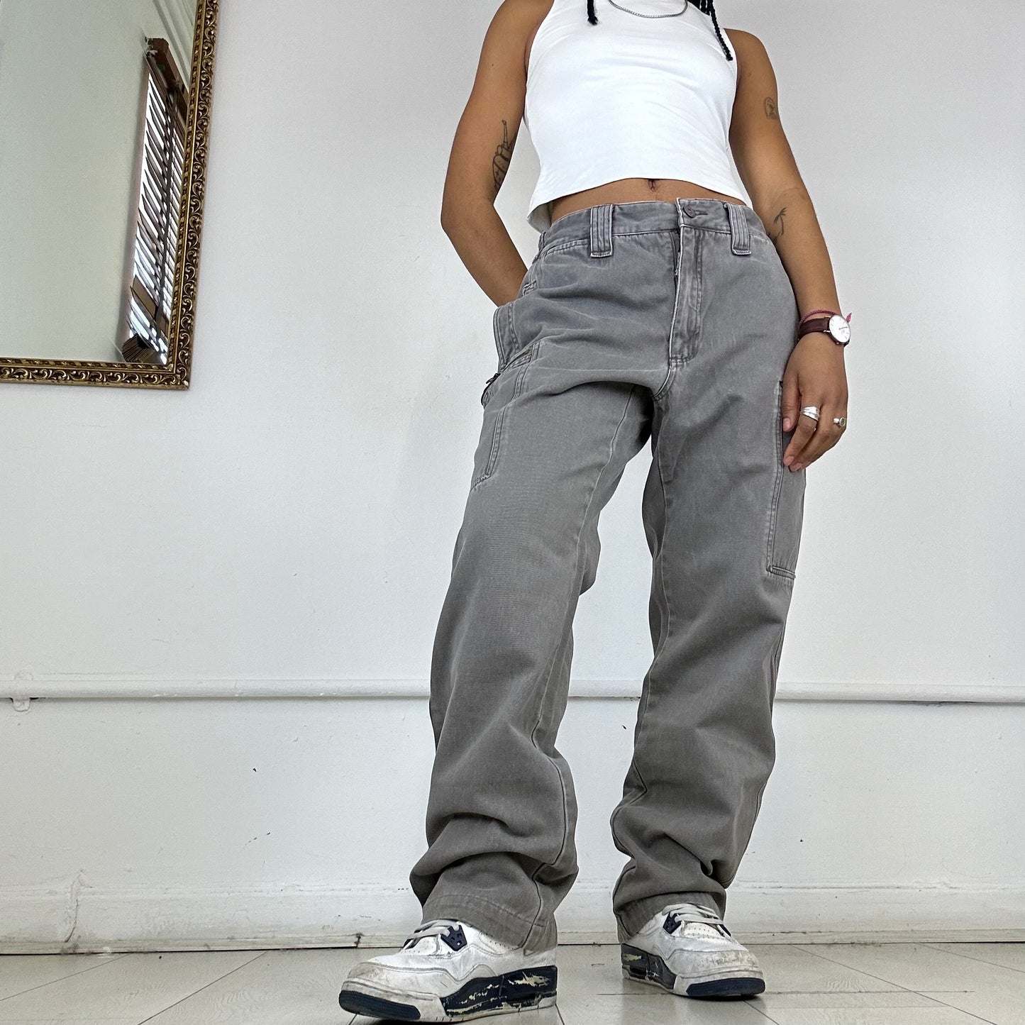 00s grey cargo trousers