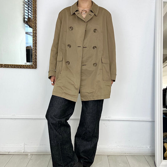 italian beige double breasted trench coat