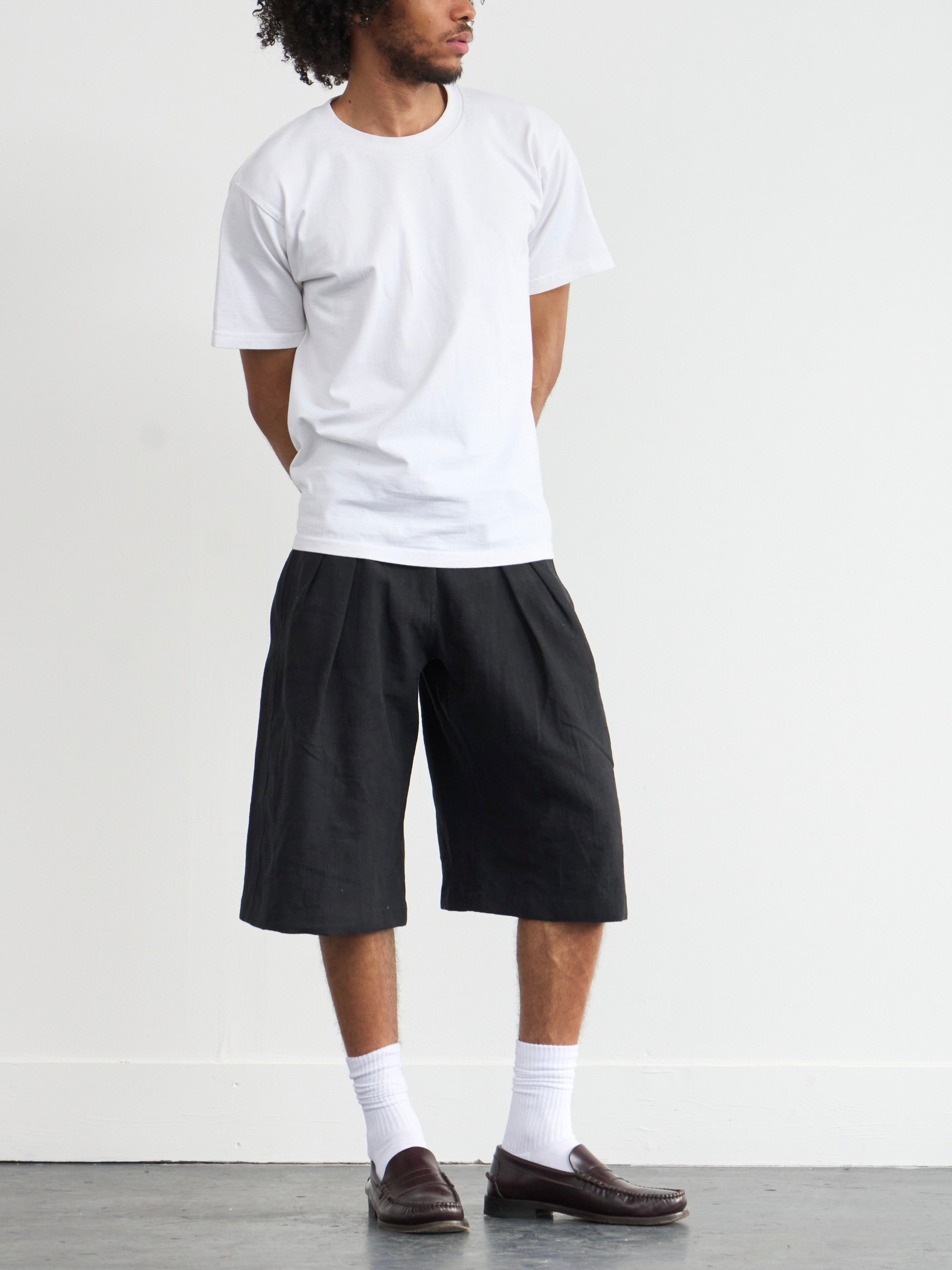 parker short - black linen