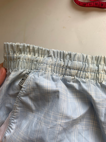 light blue check baggy shorts by nike