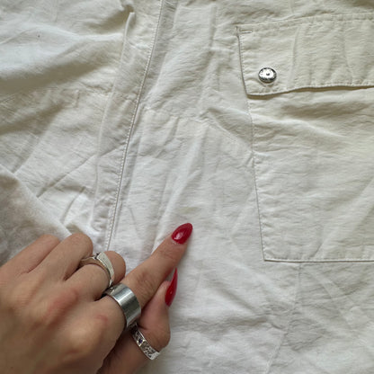 vintage prada capri white cargo trousers