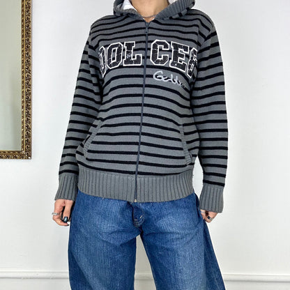 dolce & gabbana zip up knitted hoodie