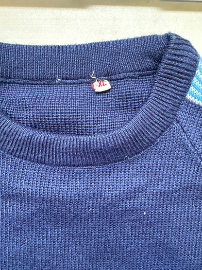 vintage blue striped knit jumper