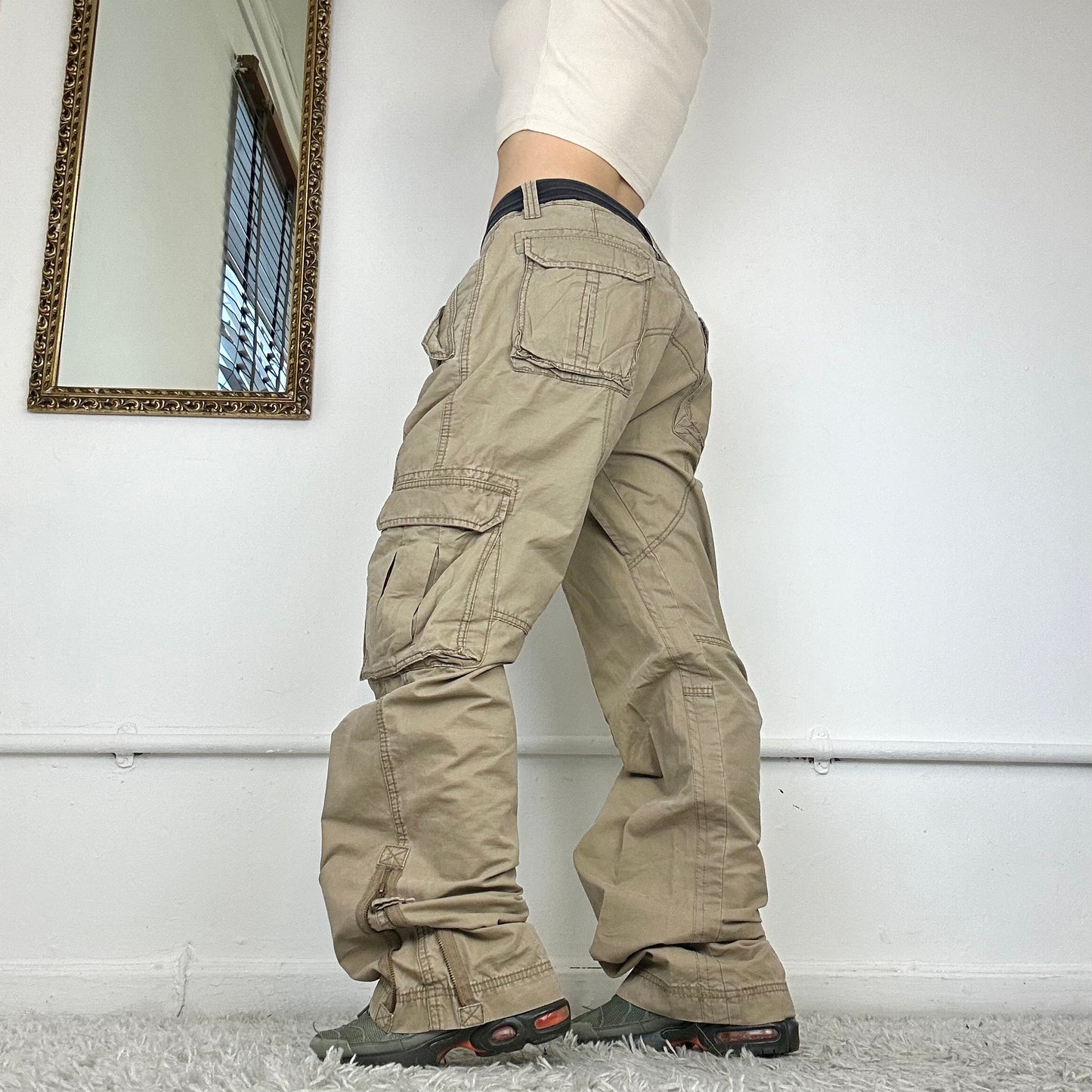 00's printed cargo trousers by espirit