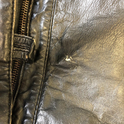 2000s leather bomber jacket