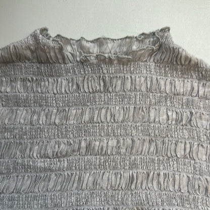 90's silver stretchy scrunch blouse