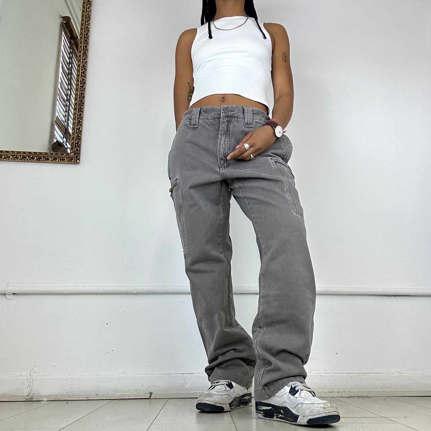 00s grey cargo trousers