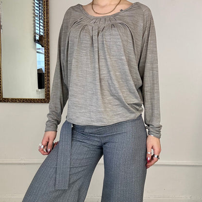 00's diesel flowy grey long sleeve top