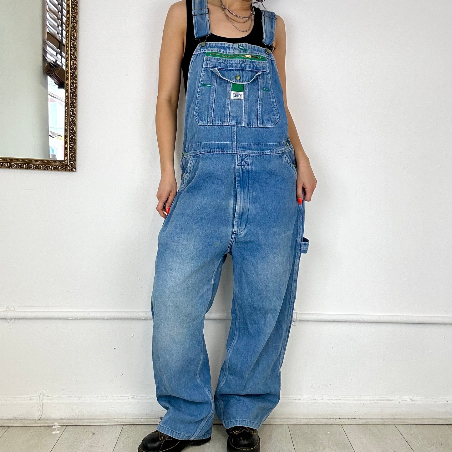 baggy denim dungarees