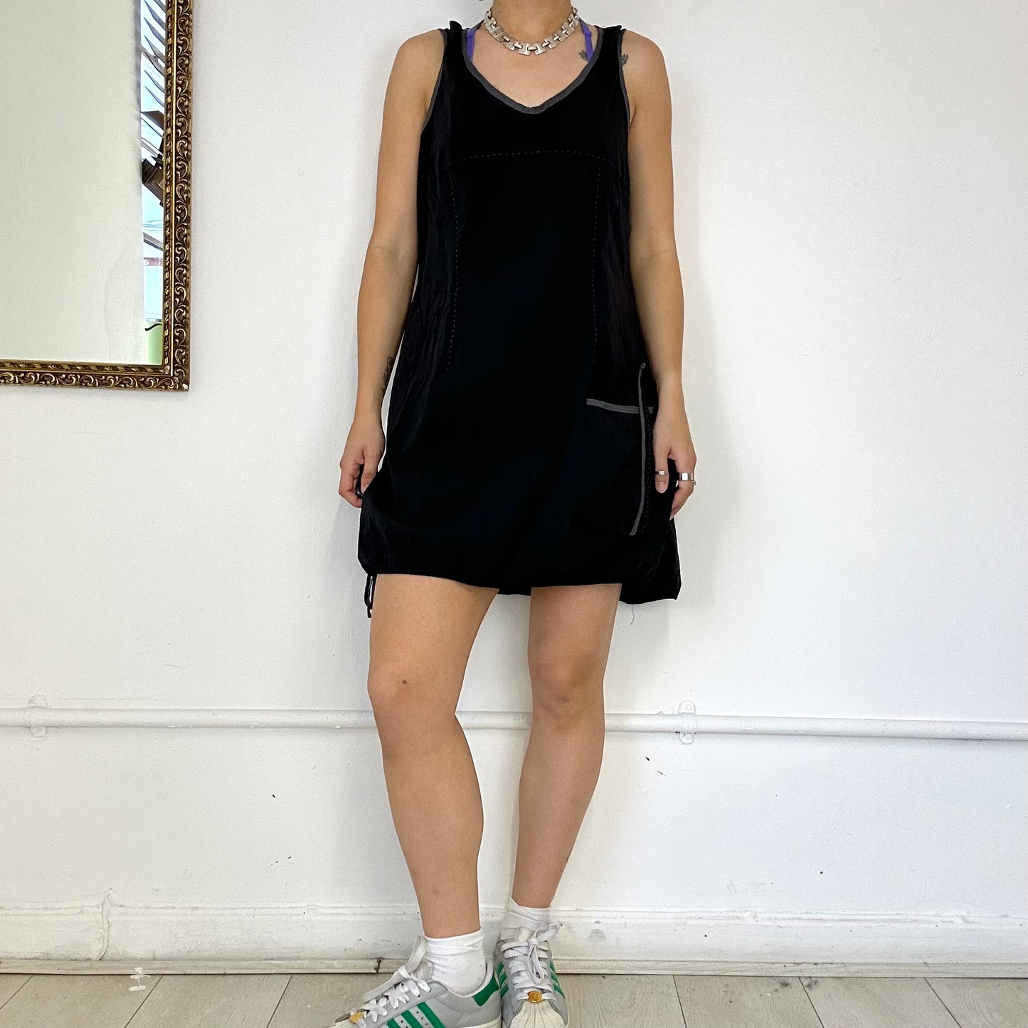 2000's cache cache black utility dress