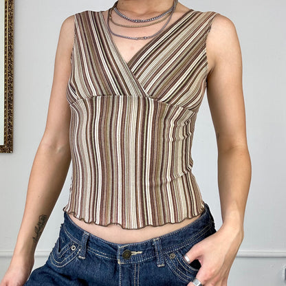 brown striped tank top