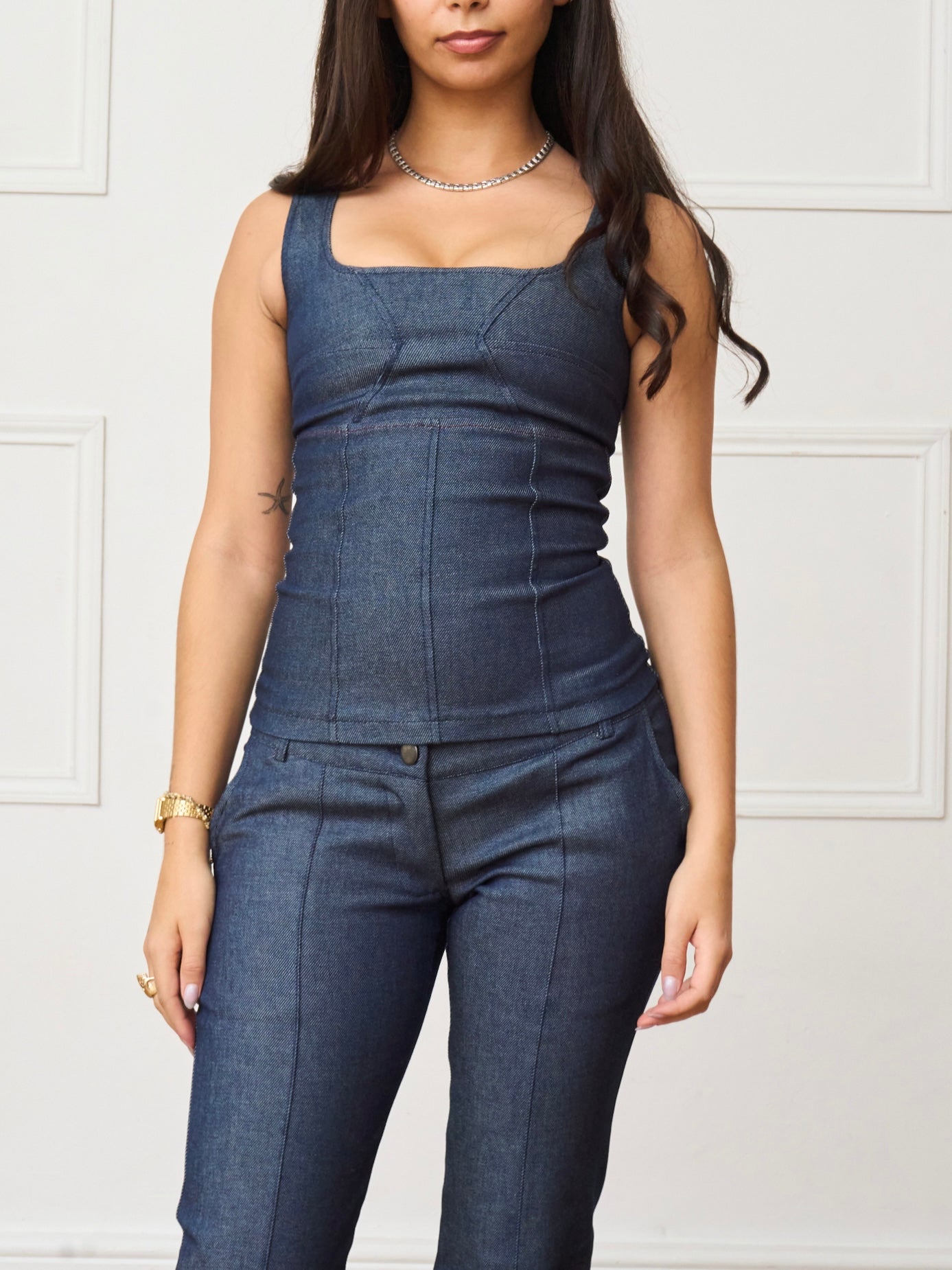 ellis top - navy denim