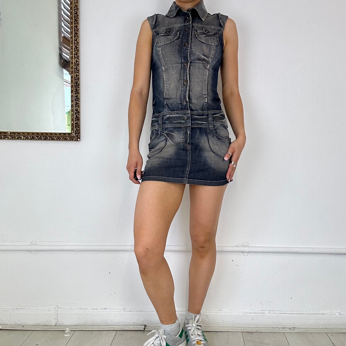 2000's two toned denim dress