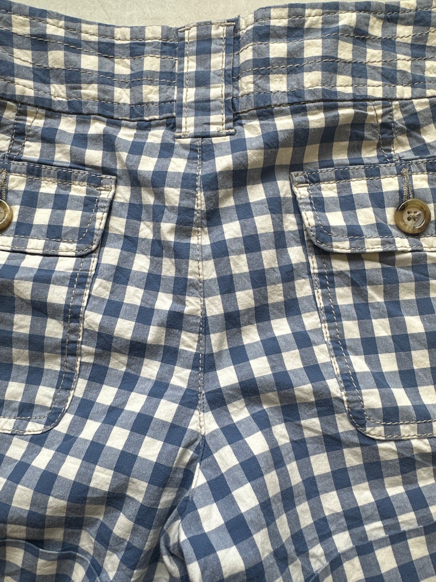 micro blue gingham shorts