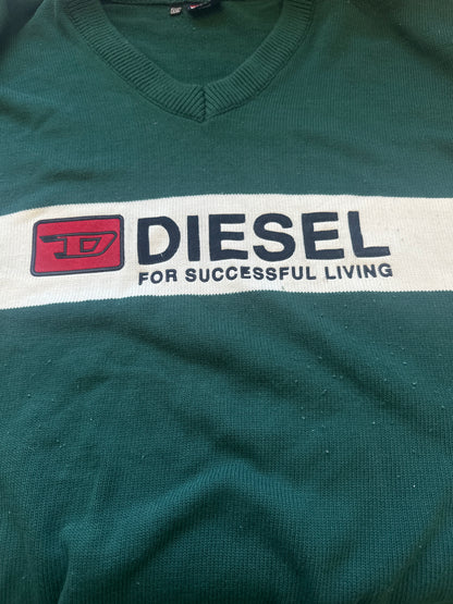 vintage green diesel knitted jumper