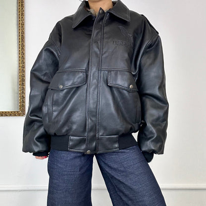 U.S.AIR.FORCE faux leather bomber jacket