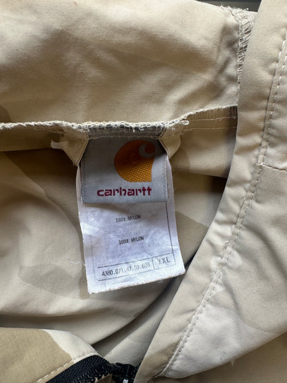 cream carhartt camo rain jacket