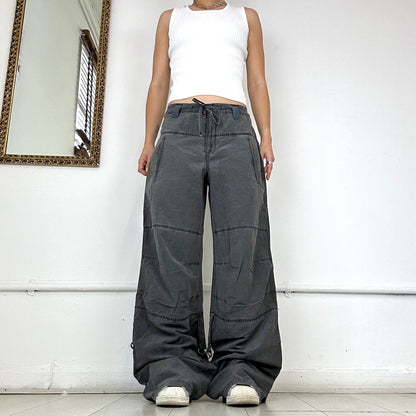 charcoal grey baggy deadstock cargo trousers by only