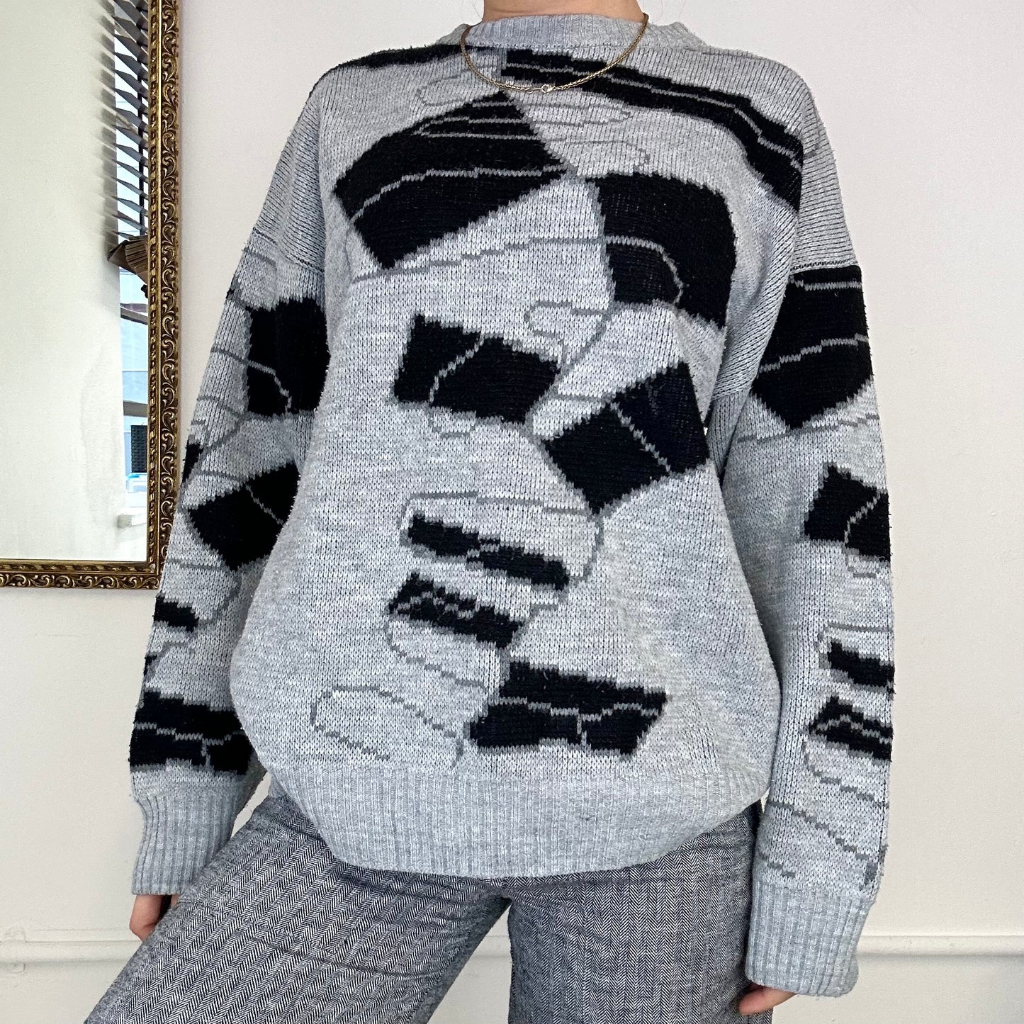 90's patterned knitted jumper