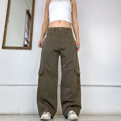 vintage wide leg cargo trousers