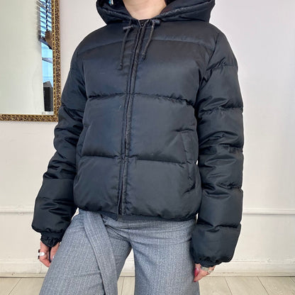 00's DKNY black puffer coat