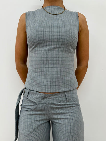 the charlie top in blue check