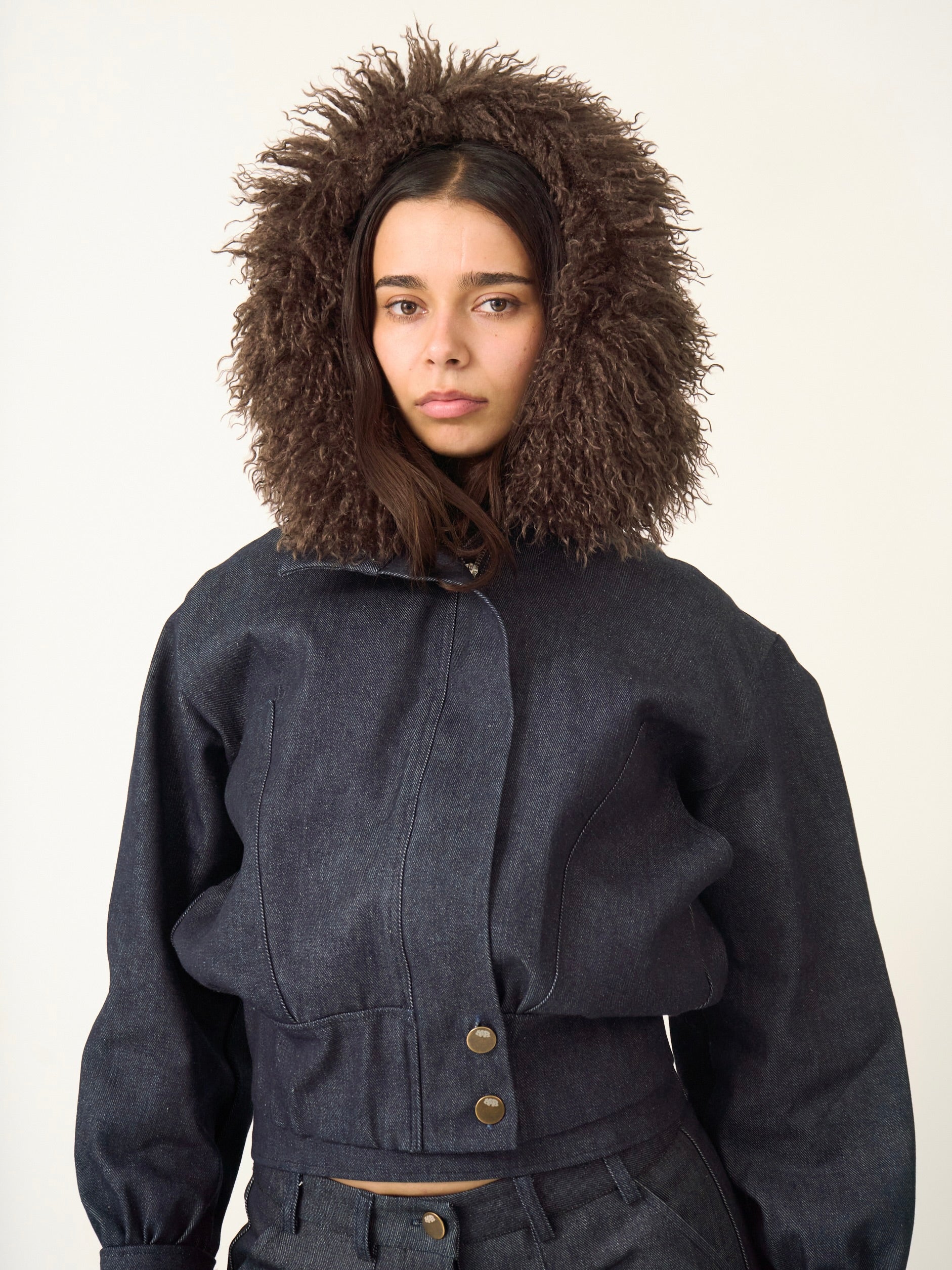 slouch jacket - navy denim