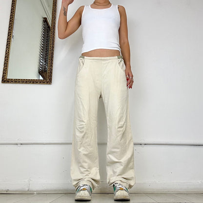 vintage beige jersey nike tracksuit bottoms