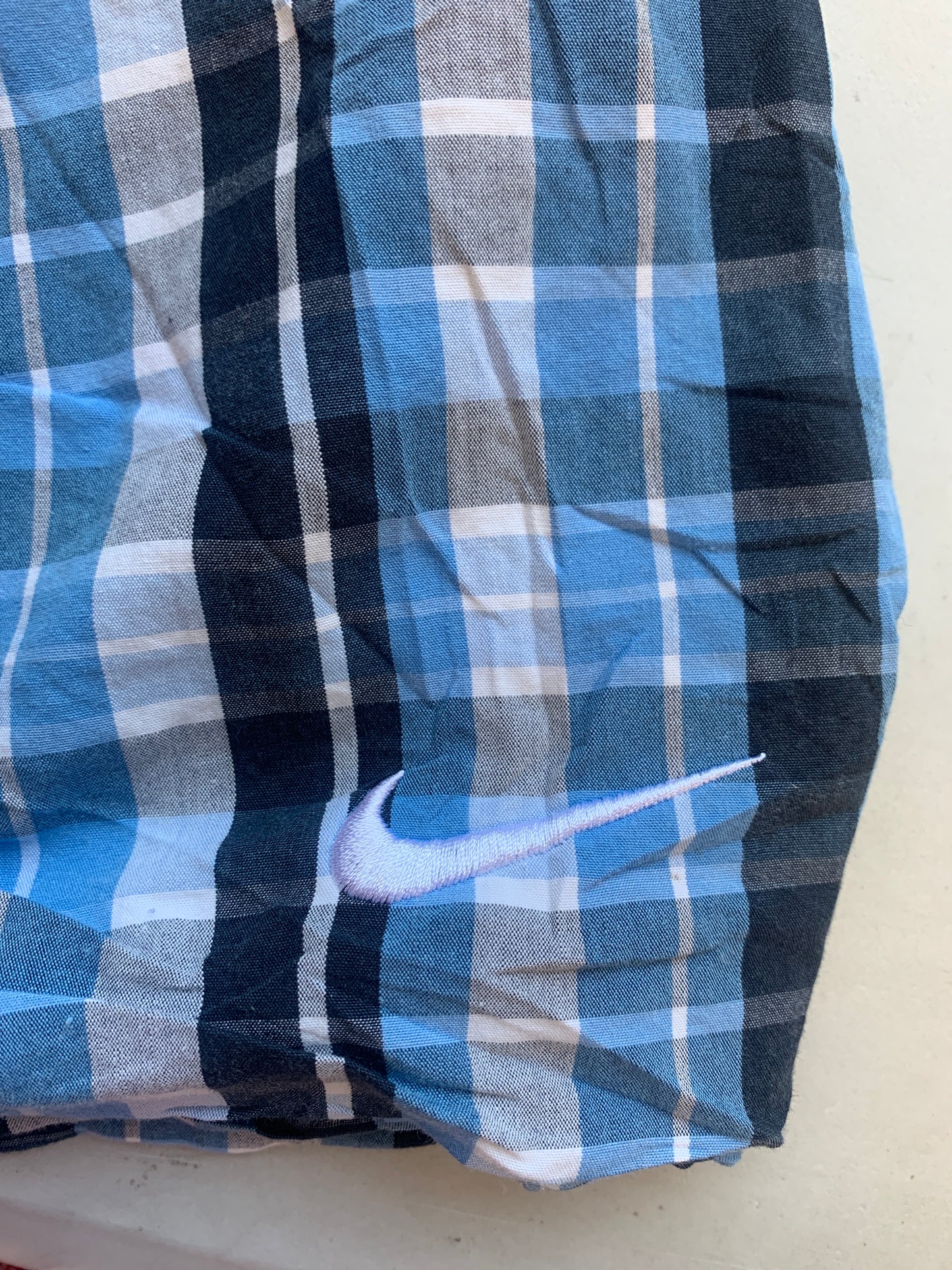 nike checkered blue boxer shorts