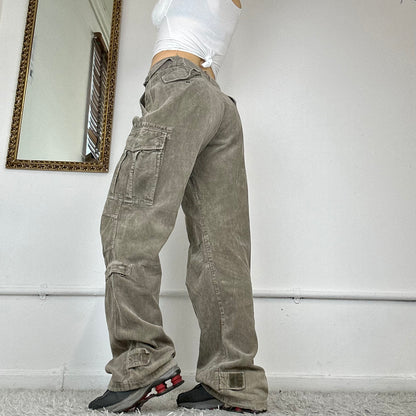 corduroy baggy cargo trousers