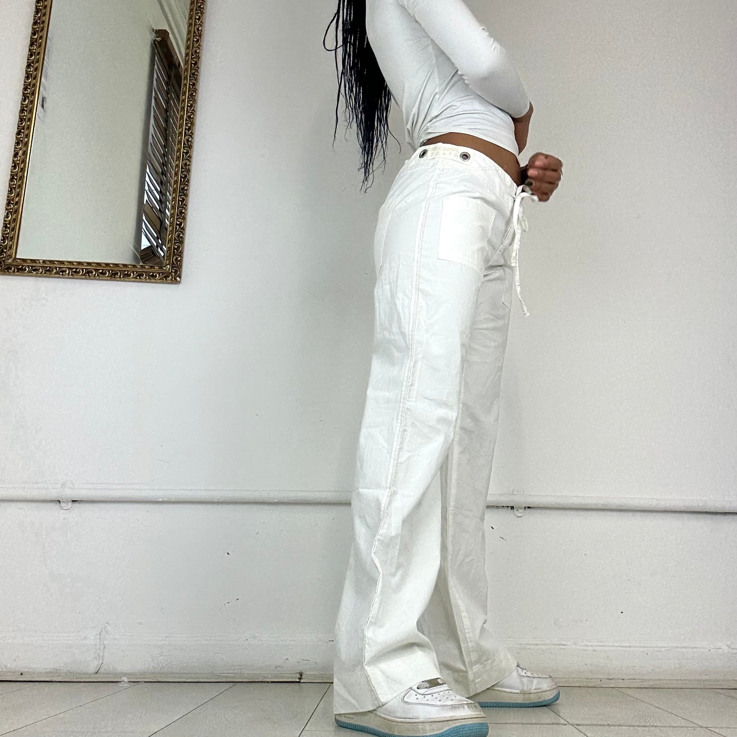 00’s white cargo trousers