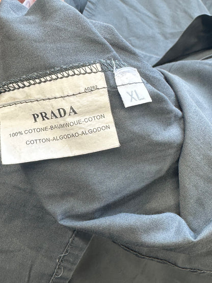 vintage prada grey button up shirt