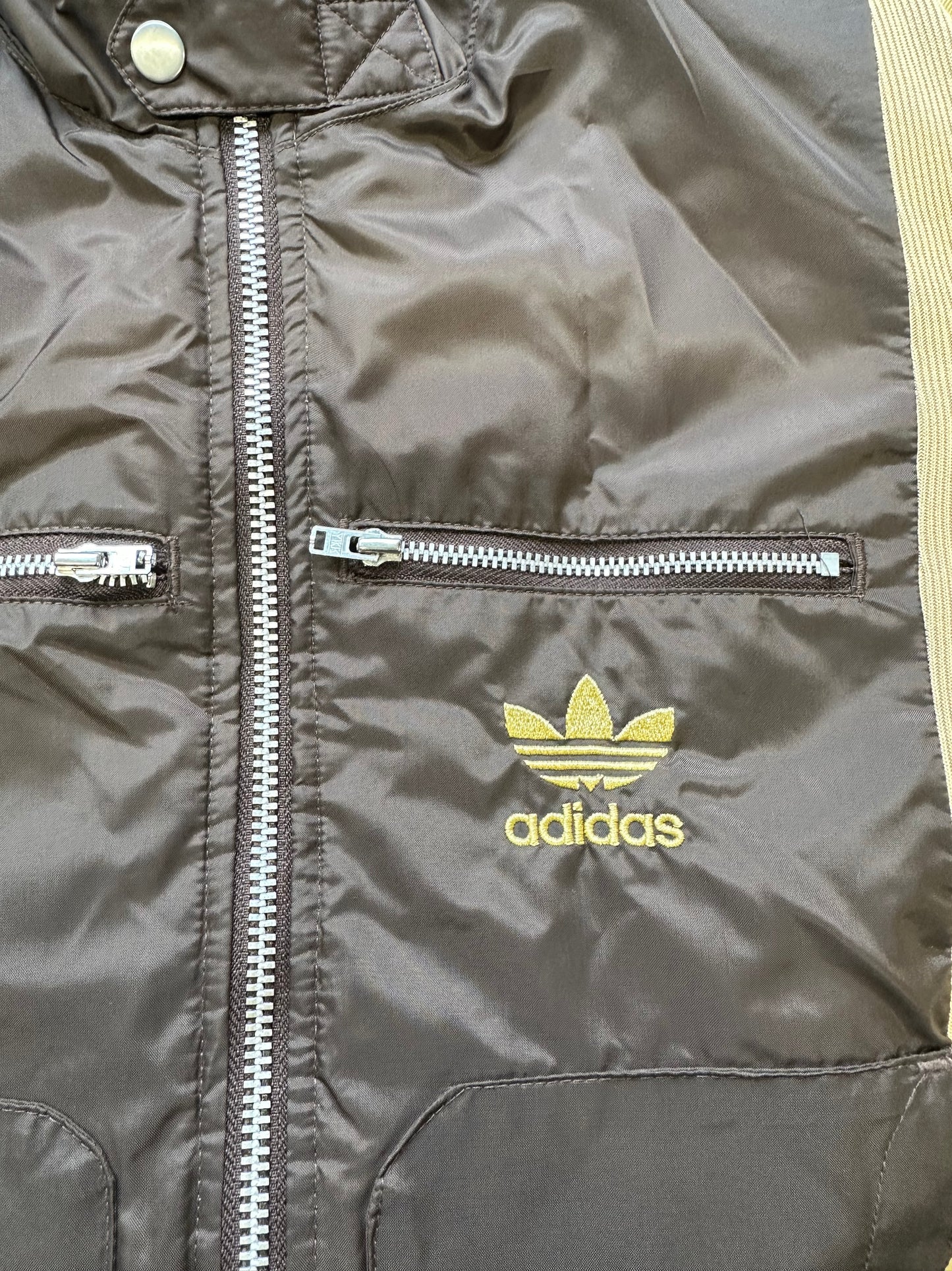 vintage adidas brown puffer jacket