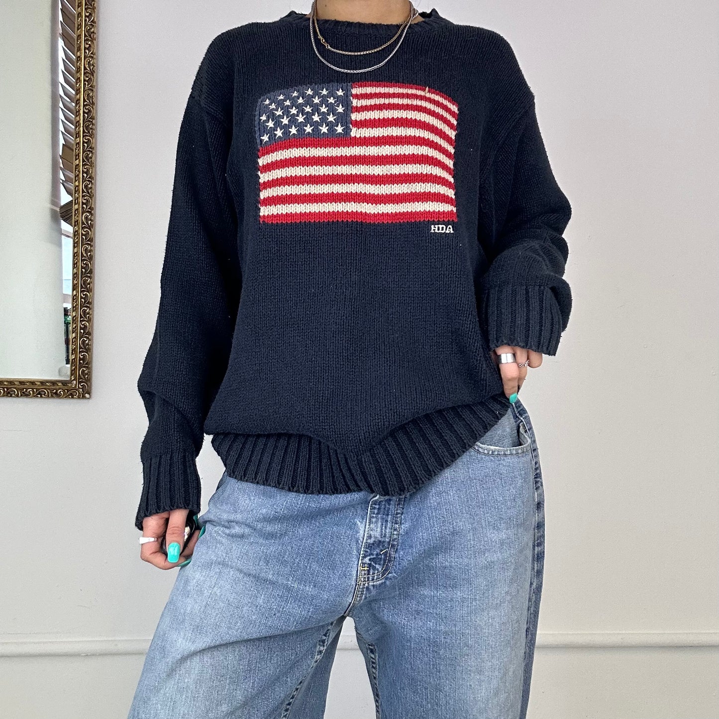 vintage USA flag knitted jumper