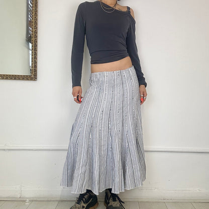 2000’s pinstripe linen maxi skirt