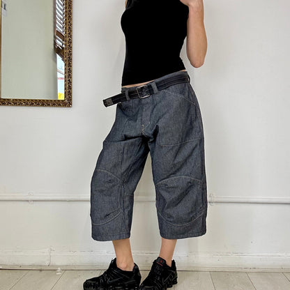 00s baggy 3/4 long denim short