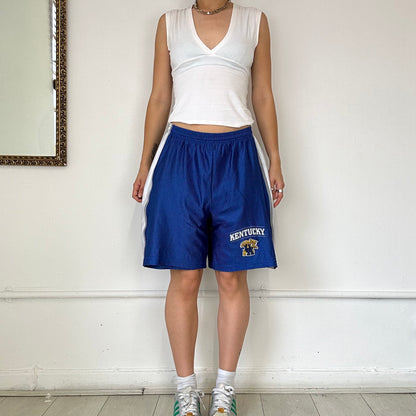 baggy blue Kentucky track shorts