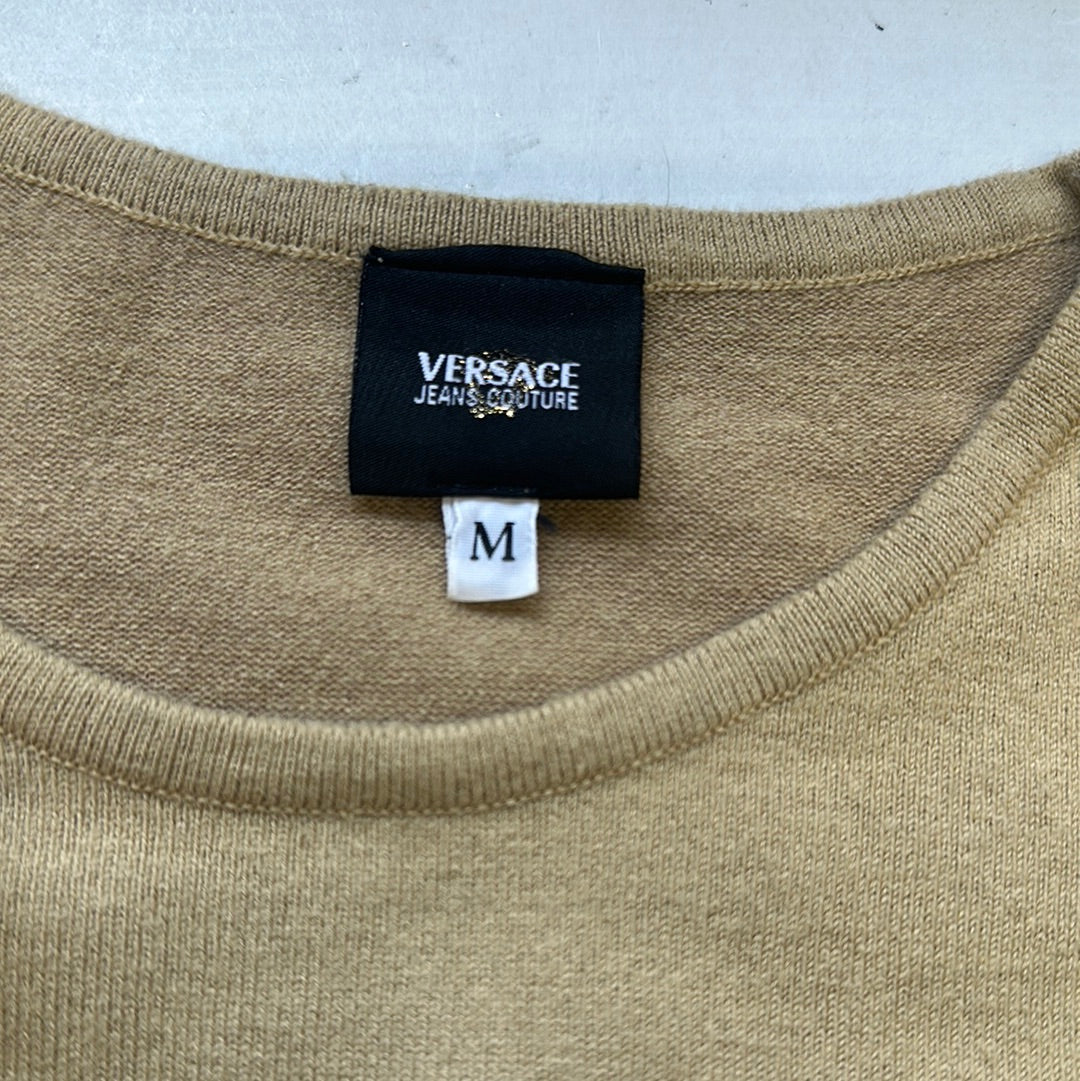 vintage versace beige cashmere knitted jumper