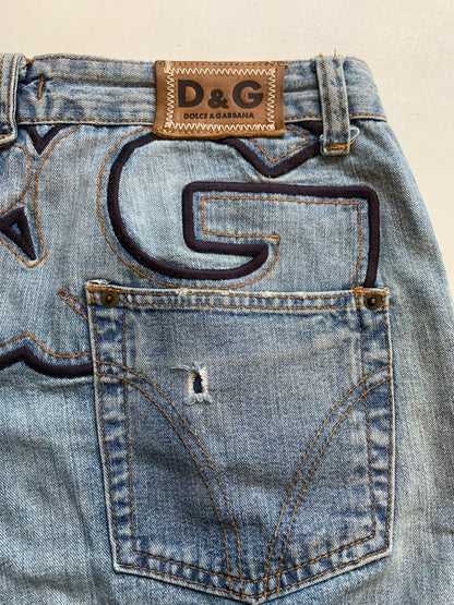 dolce & gabbana light wash baggy jeans