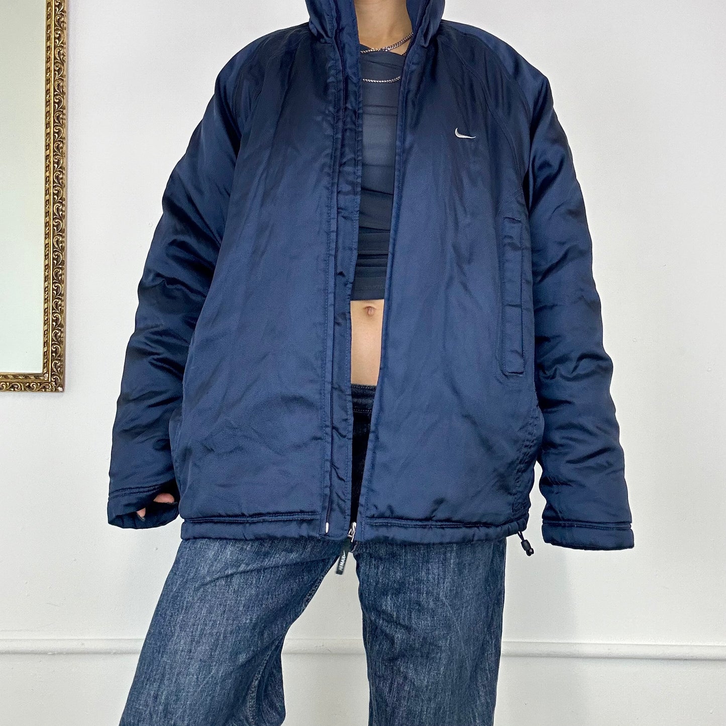 vintage nike navy puffer jacket